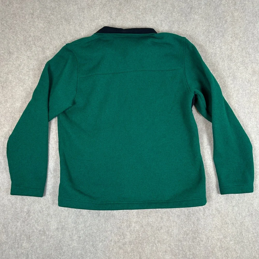 The‎ North Face Fleece Pullover Mens L Green Black Quarter Zip G23-001